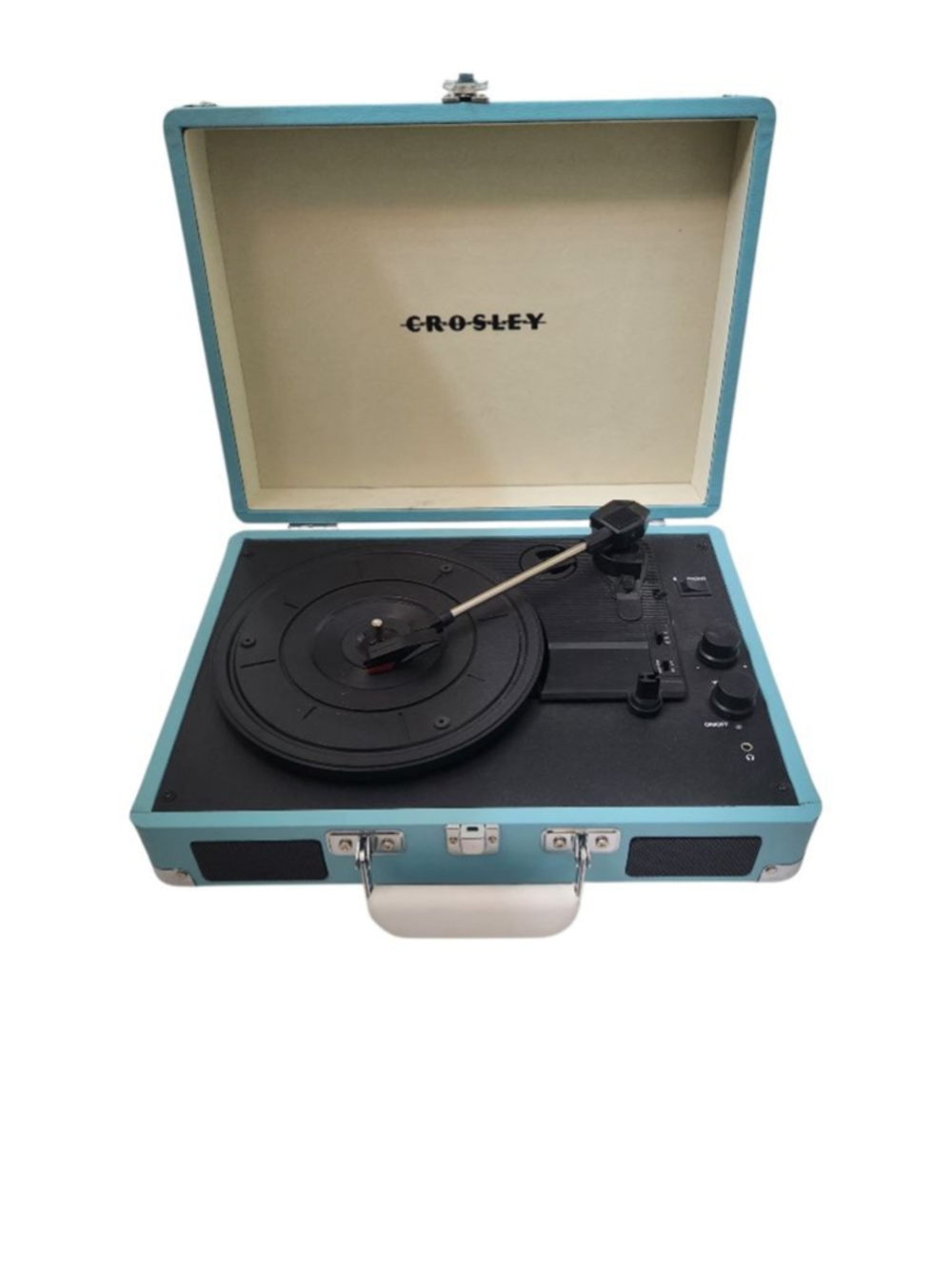 Crosley CR8005D-TU Cruiser Deluxe Bluetooth Record Player Turntable Turquoise